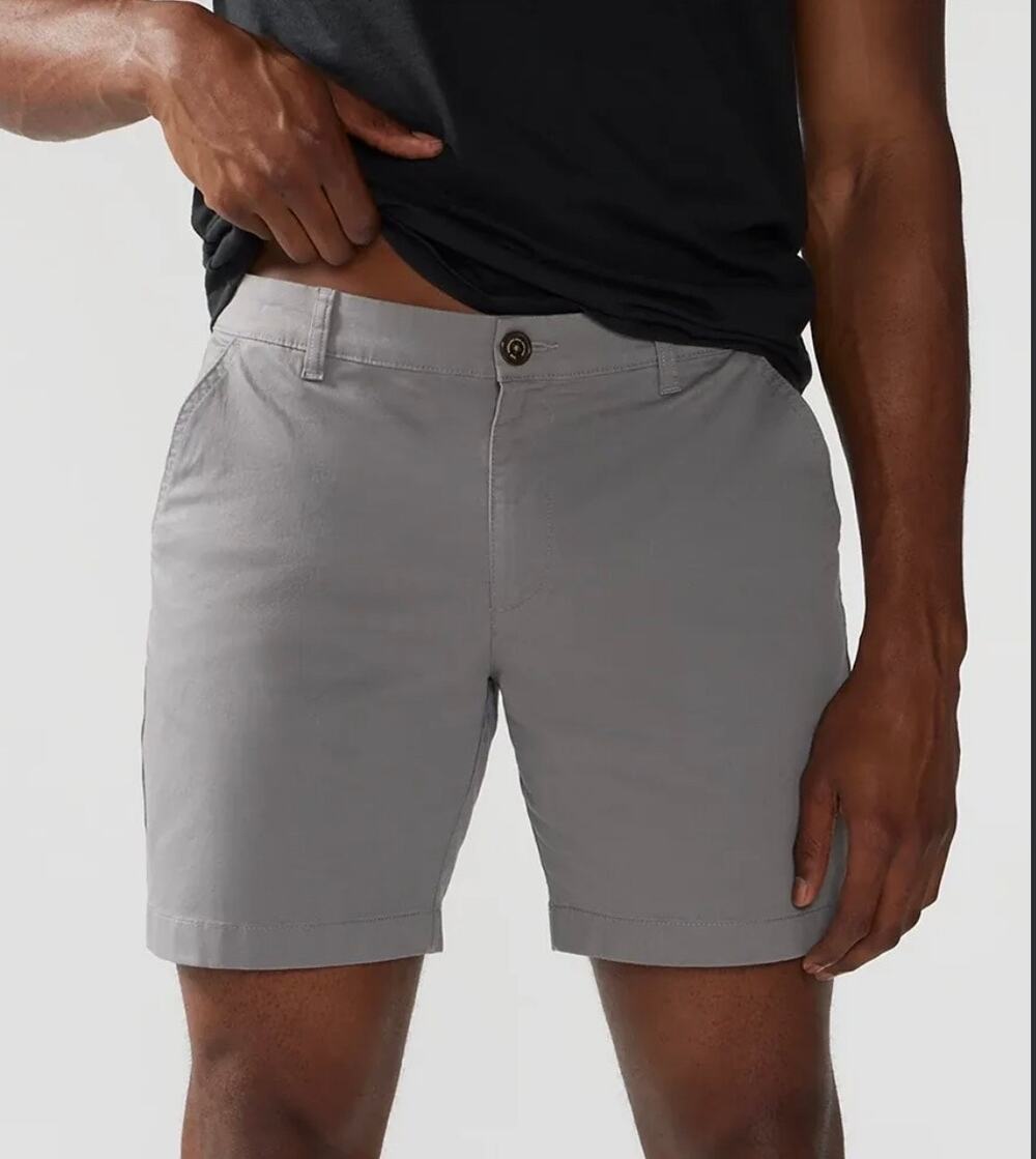 Chubbies Originals Mens Small 7” Inseam Shorts Gray Khaki Stretch Chino Golf